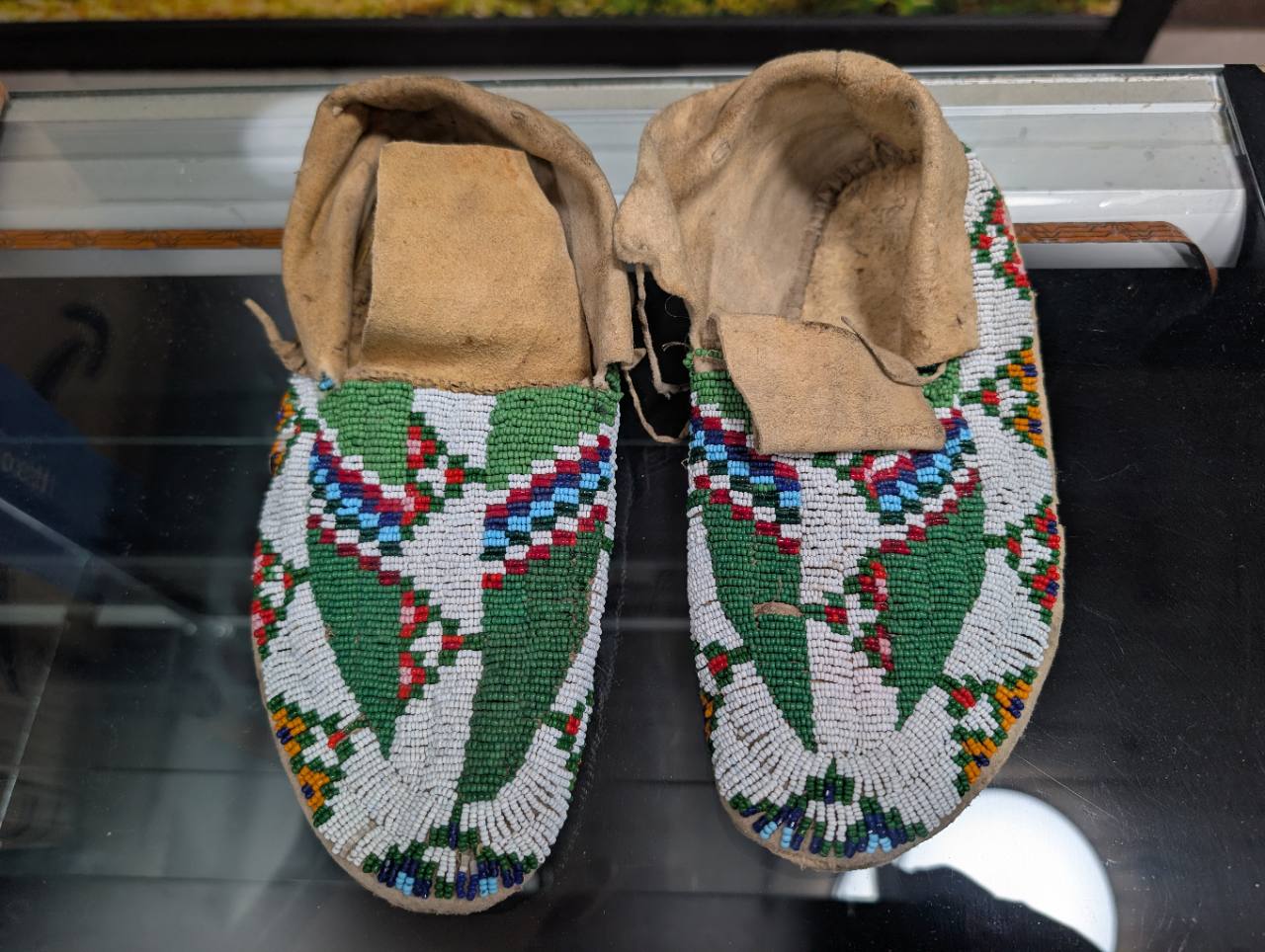 Vintage Hand-Beaded Leather Moccasins — Pair, photo 1 of 3
