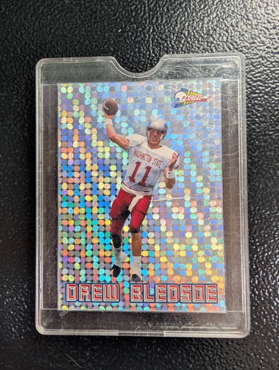 1993 Pacific Prism Insert Drew Bledsoe Circular Prism #3 Football Card, photo 1 of 2